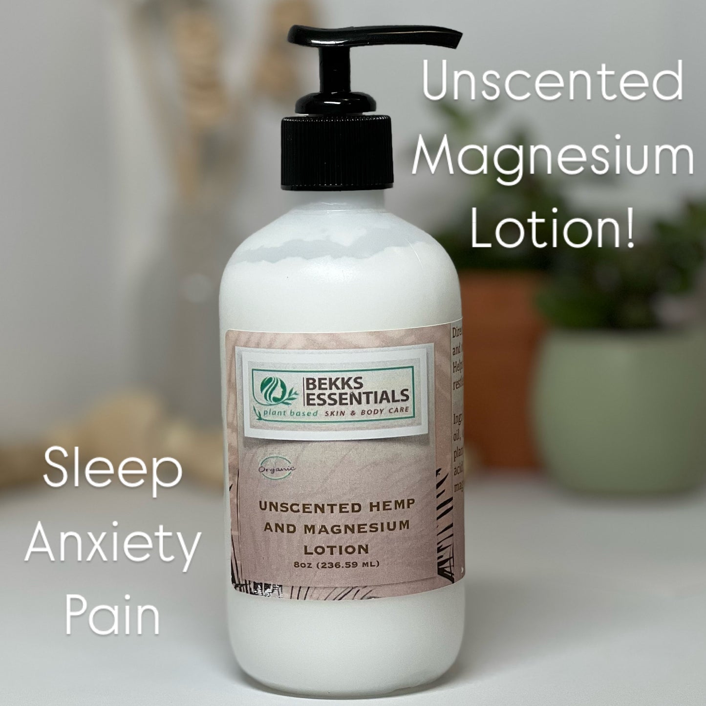 Magnesium Lotion With Pump For Pain And Anxiety
