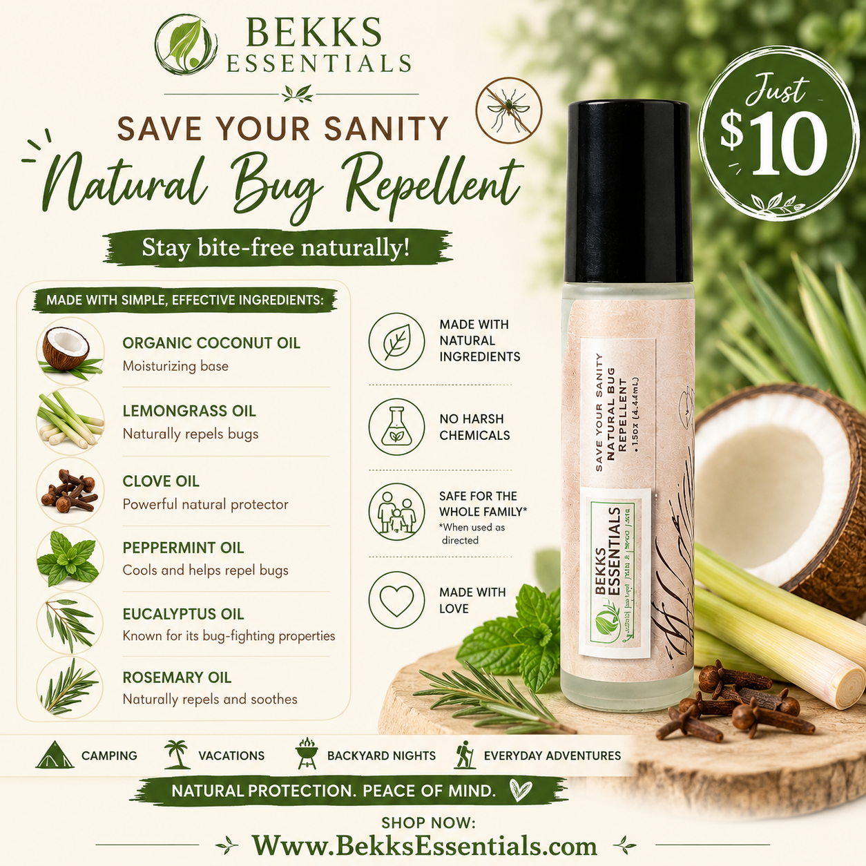 Save Your Sanity Organic Bug Repellent Oil