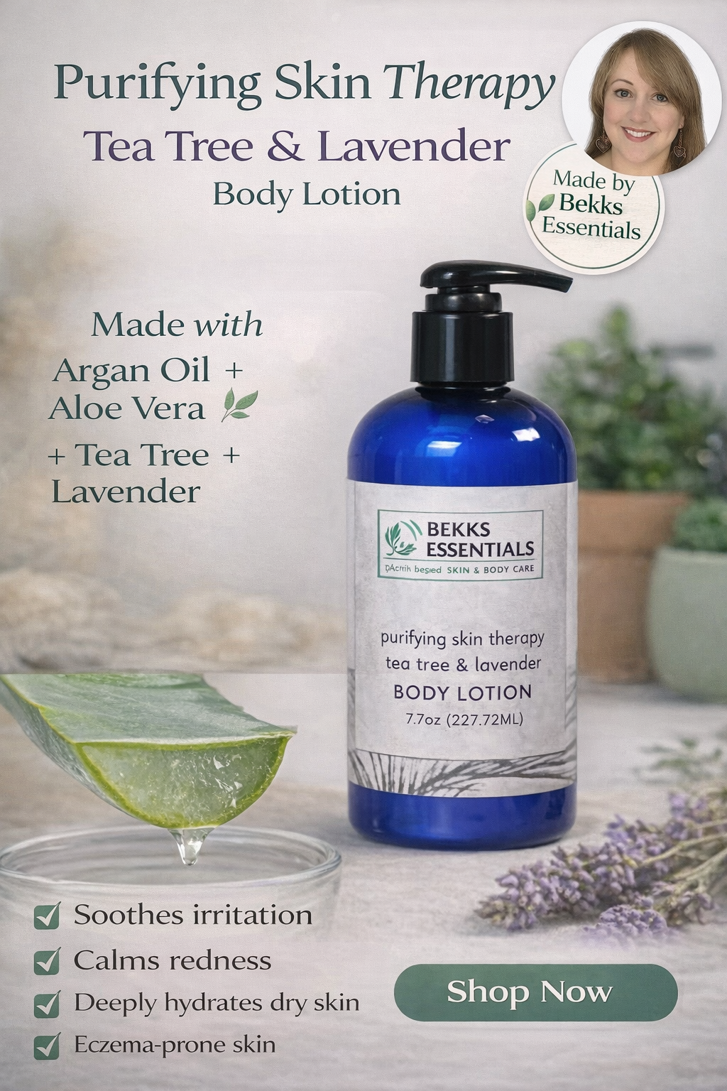 Organic Argan + Aloe Vera Calming Body Lotion