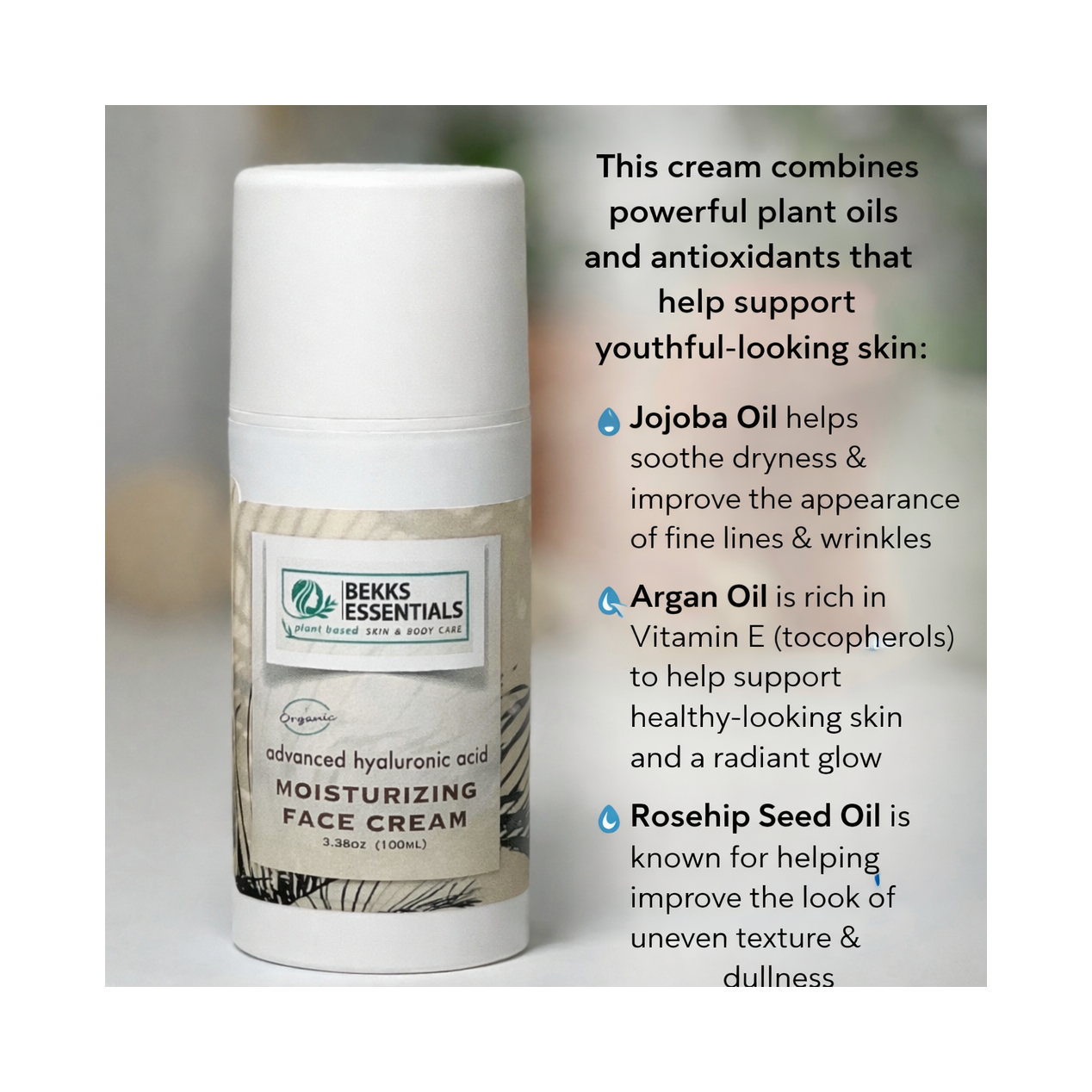 Hyaluronic Acid Anti-Aging Face Cream + Rosehip (Face & Neck)